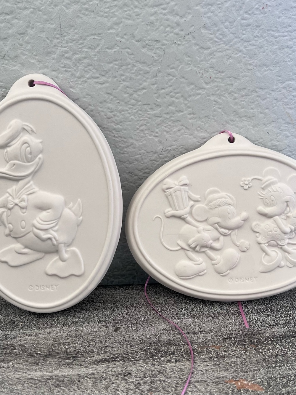 Vintage Hill Design Disney /Mickey 2 Ceramic Cookie Flip Molds Wall Plaques